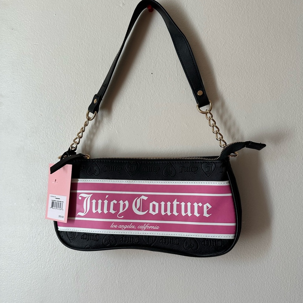 Juicy Couture Fashionista Shoulder Bag New Viral Black And Pink NWT